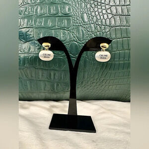 Luxury etched titanium steel drop earrings w/Box